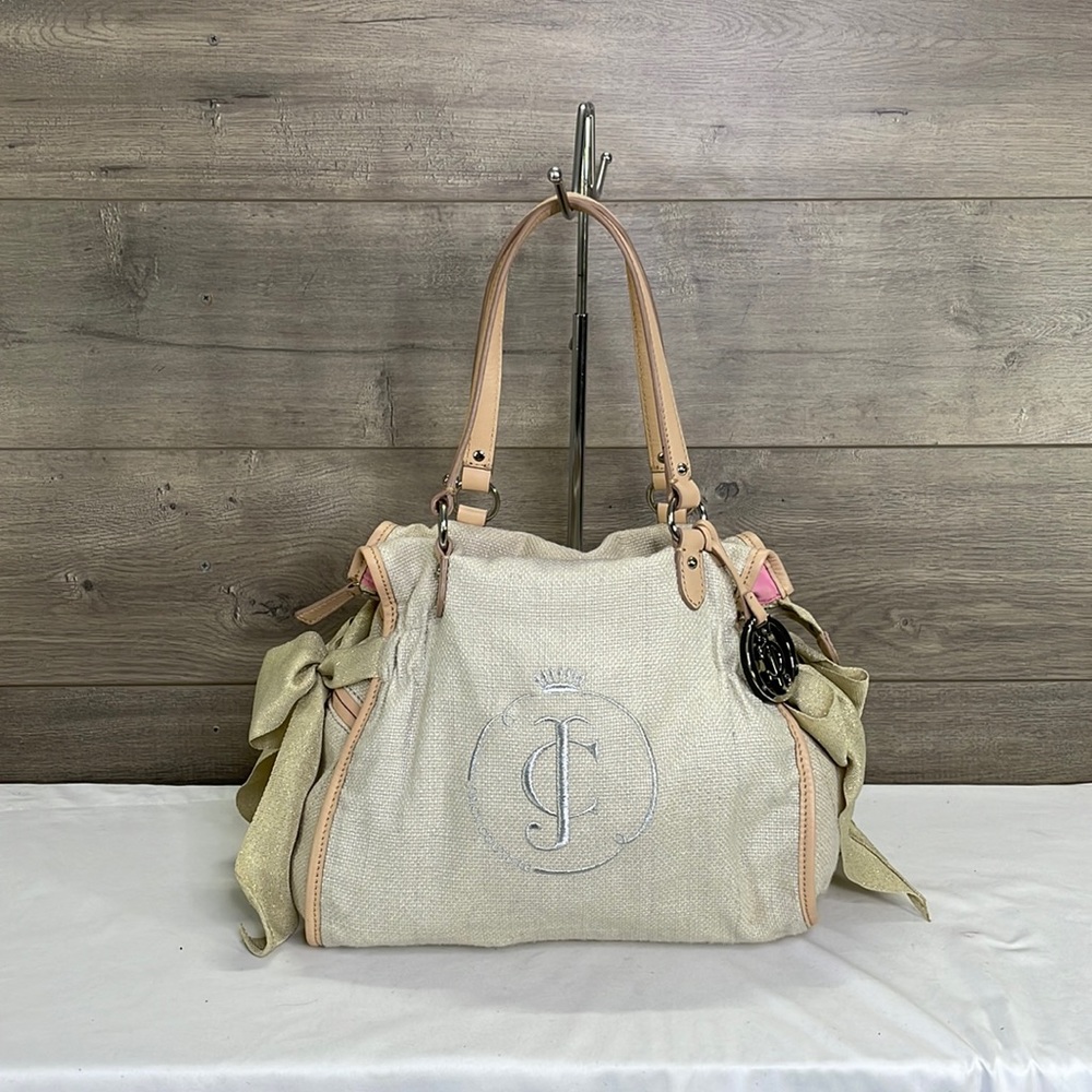 Juicy Couture Cameo Cream Canvas Tote Bag